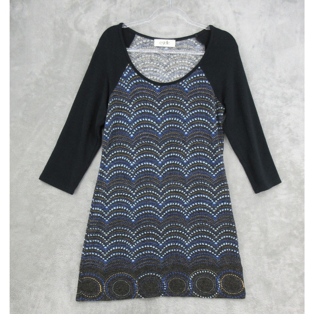 Estelle Sweater Dress Womens Size M Mini Pullover Bodycon Scoop Neck Artsy Knit